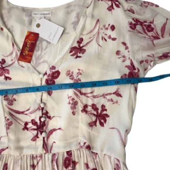NWT Coco Jaimeson Floral Tiered Flowy Feminine Mini Dress Juniors Size Large - Picture 12 of 16